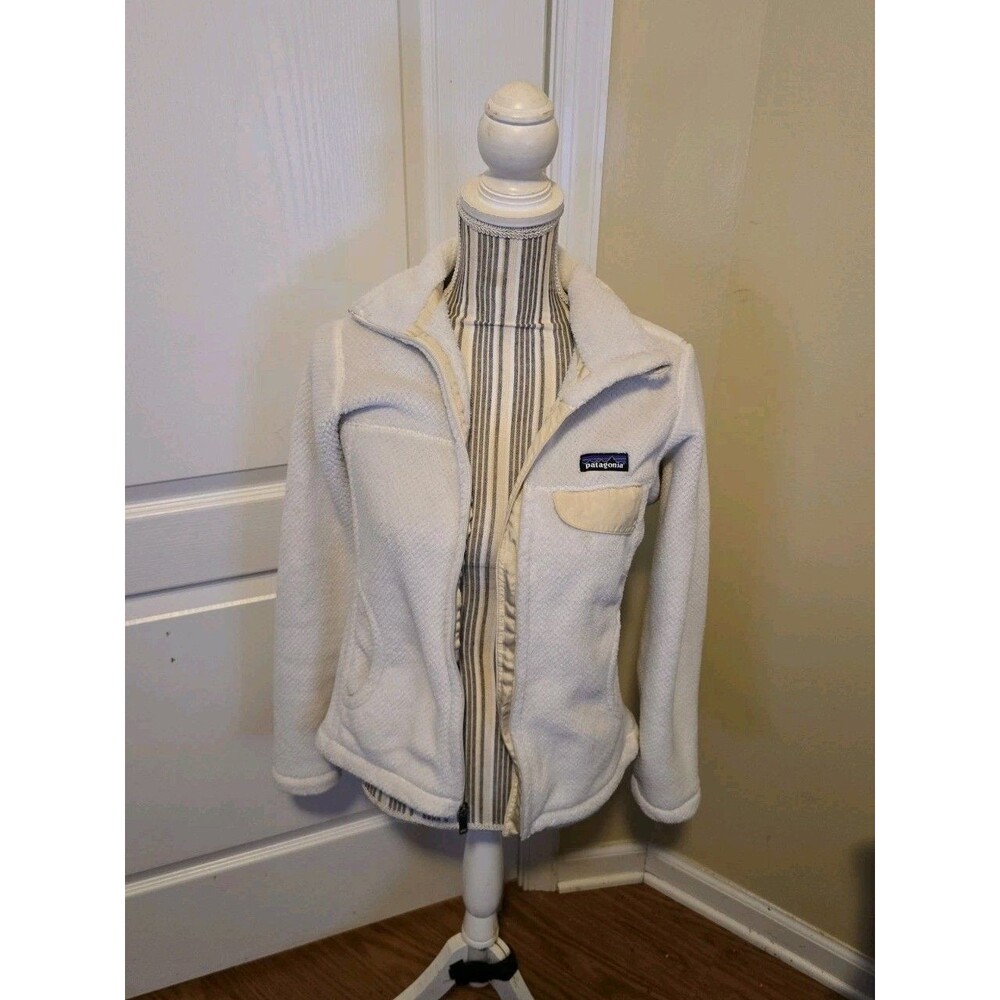 Patagonia Re-Tool Women's Full-zip Fleece Chest Pocket Beige Size Small